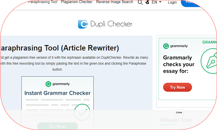 Duplichecker ابزار بازنویسی محتوای متنی-rewrite tools
