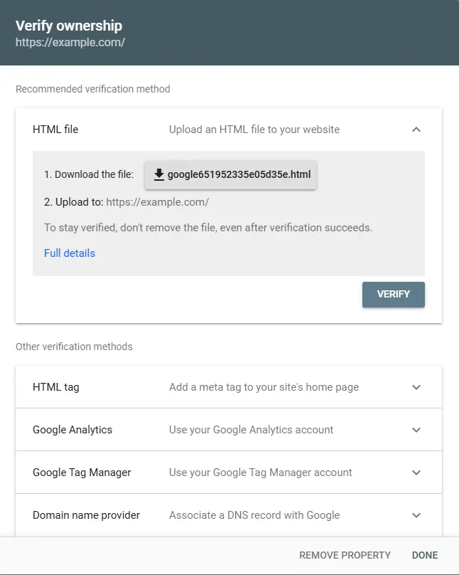 ثبت دامنه در سرچ کنسول از طریق روش URL Prefix