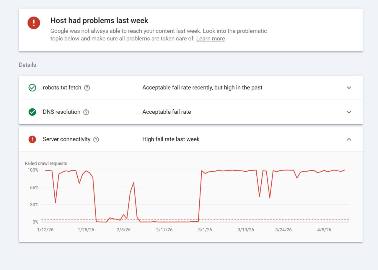 عدم دسترسی گوگل به سایت‌های میزبانی شده در ایران در زمان ایران اکسس یا قطعی اینترنت